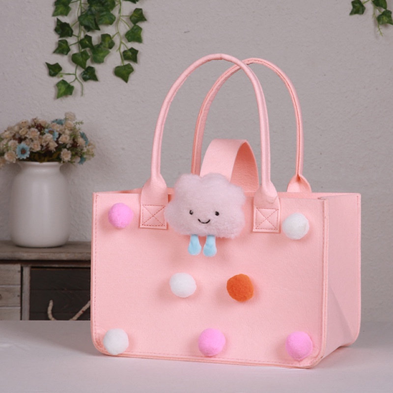 Túi tote xách tay JASMIN NOIR bằng vải nỉ hình hộp dễ thương tùy chọn màu sắc thời trang dành cho nữ