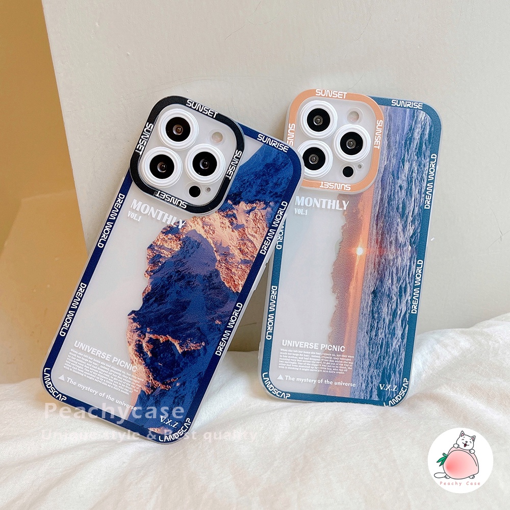 Ốp Điện Thoại TPU Mềm Bo Viền Họa Tiết Núi Phú Sĩ Cho iPhone 13 12 Pro Max 11 Xr Xs Max X 7 8 Plus X