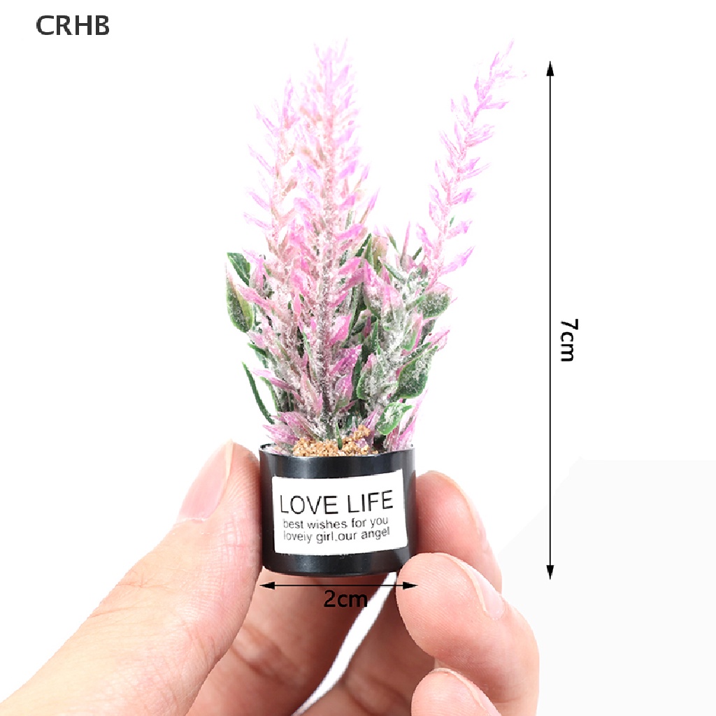 Chậu Hoa Oải Hương Mini Bằng Sắt Tỉ Lệ 1: 12 Trang Trí Nhà Búp Bê Mới