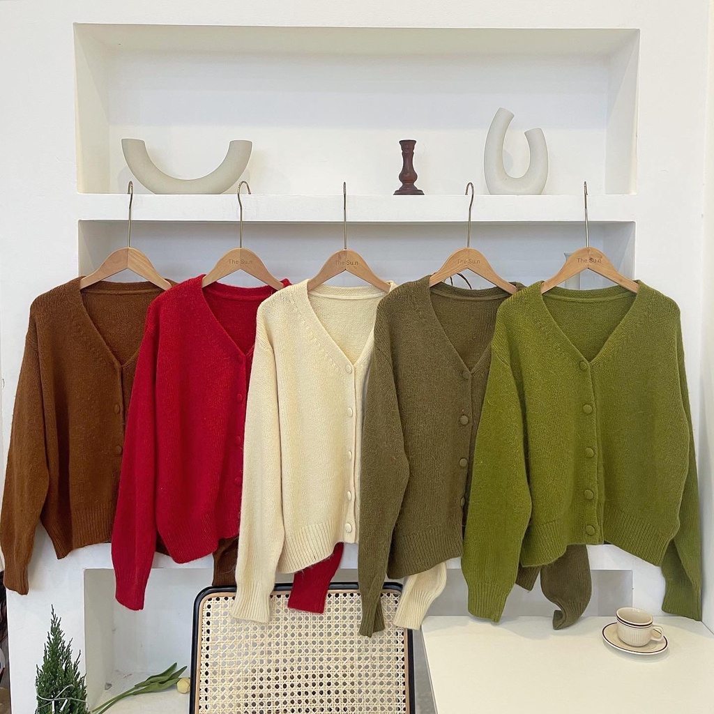 Áo cardigan lông thỏ (511), Áo Cardian Hàn Quốc kiểu nút bọc
