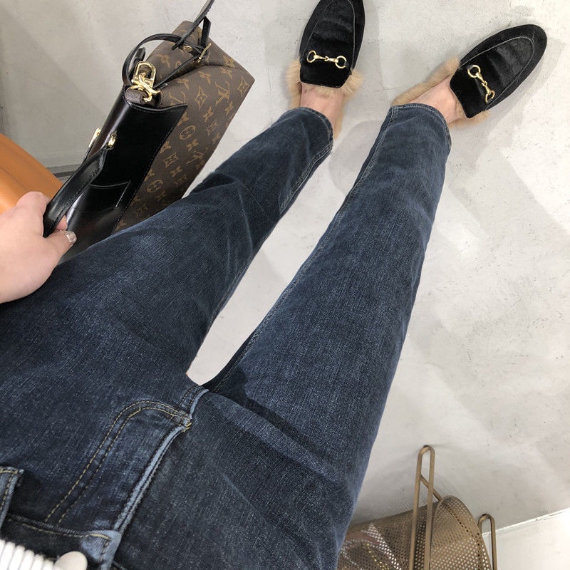 Quần Jean Đen Dài Tới Mắt Cá Chân Eo Cao Lót Lông Cừu Phong Cách Mới Năm 2021 Dành Cho Bạn Nữ