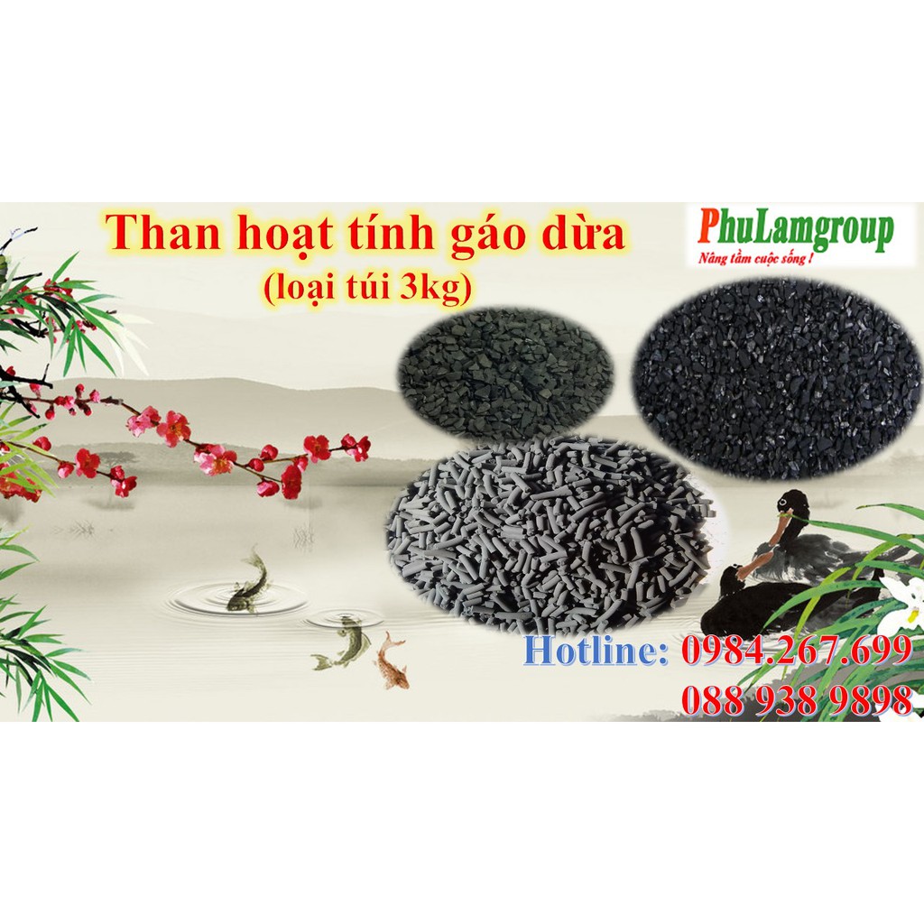 THAN HOẠT TÍNH KHỬ ĐỘC TỐ, LỌC NƯỚC BỂ CÁ, LỌC KHÍ TRONG OTO loại 3kg { Free ship NỘI THÀNH đơn hàng 499k...}