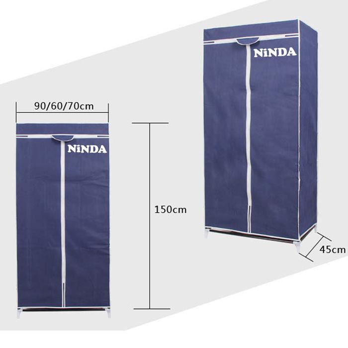Tủ vải quần áo cao cấp NiNDA T8864 khung sắt, 2 buồng, 2 tầng