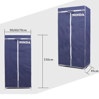 Tủ vải quần áo cao cấp ninda t8864 khung sắt, 2 buồng, 2 tầng