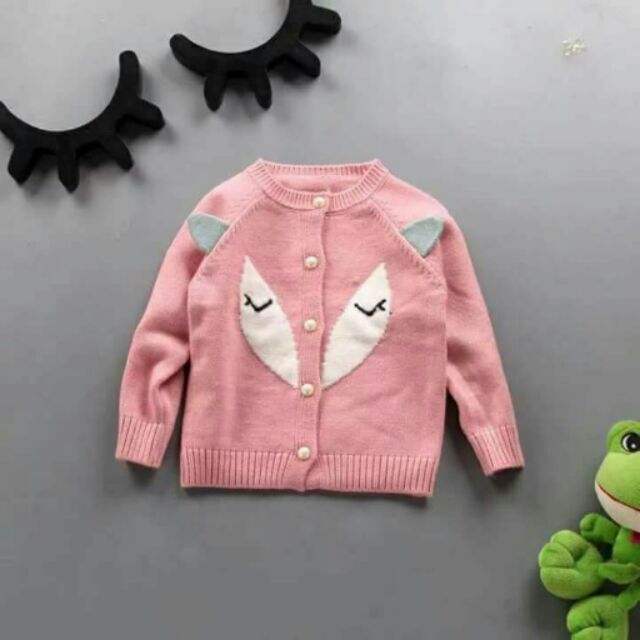 áo khoác len lông cừu bé gái