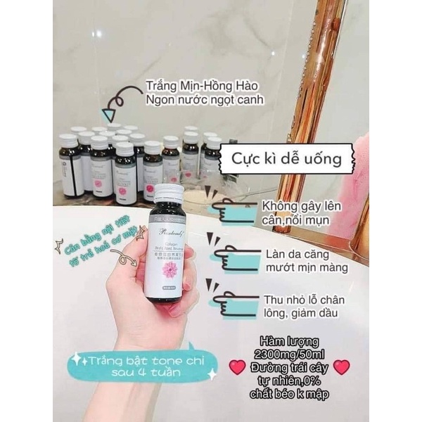 Nước Uống Collagen Yến Trắng Da Rose Beauty - RoseBeauty Yến Tươi Đẹp Da Nest Beverage 1 Hộp 8 Chai