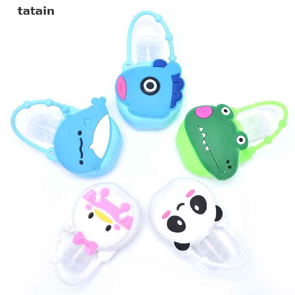 [TAT] 30ML Cartoon Round Bottle Cover Silicone Gel Case For Hand Sanitizer CVX