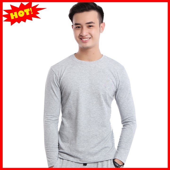 Áo Thun Tay Dài Nam Vải Mịn Nhiều Màu THỜI TRANG 24H Có Cổ Và Không Có Cổ