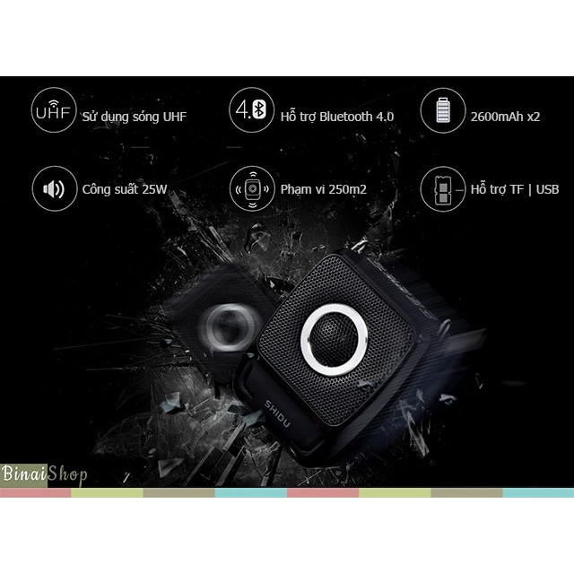Máy trợ giảng không dây Shidu S92 Hỗ trợ Bluetooth 4.1