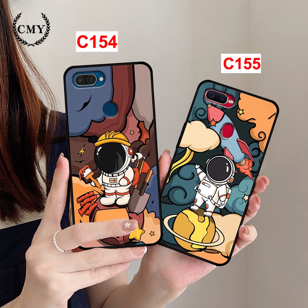 Ốp lưng Oppo A5s - A7 - F9 - A12 in hình phi hành gia, vũ trụ.