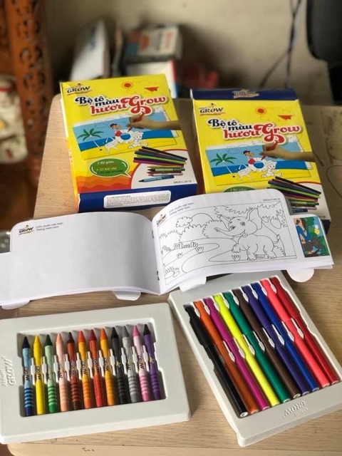 🖍️🖍️BỘ TÔ MÀU HƯƠU GROW- HÀNG TÁCH LÔ KHUYẾN MẠI GIÁ KHÁ MỀM DÀNH TẶNG CHO CÁC CON KÌ NGHỈ DỊCH DÀI 🆖💰💲#45k/ bộ