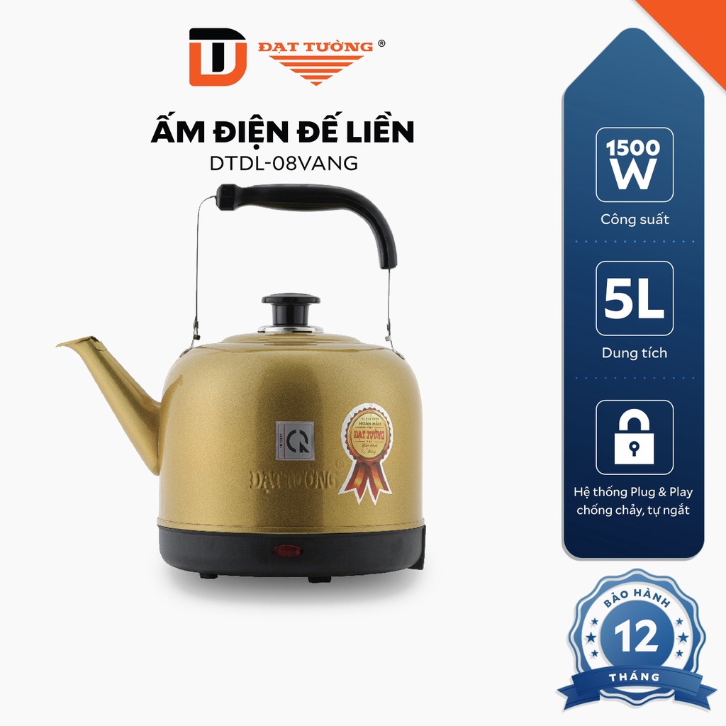 Ấm Đế Liền Màu Vòi Dài Đạt Tường - DTDL08 - Hàng Chính Hãng