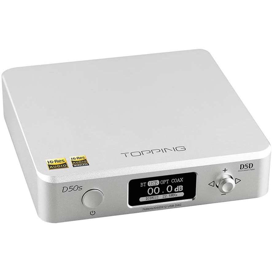 Bộ giải mã Hi-res DAC/AMP Bluetooth Topping D50s - Chip DAC ES9038Q2M, XMOS XU208, giải mã DSD512, PCM 32bit/768kHz