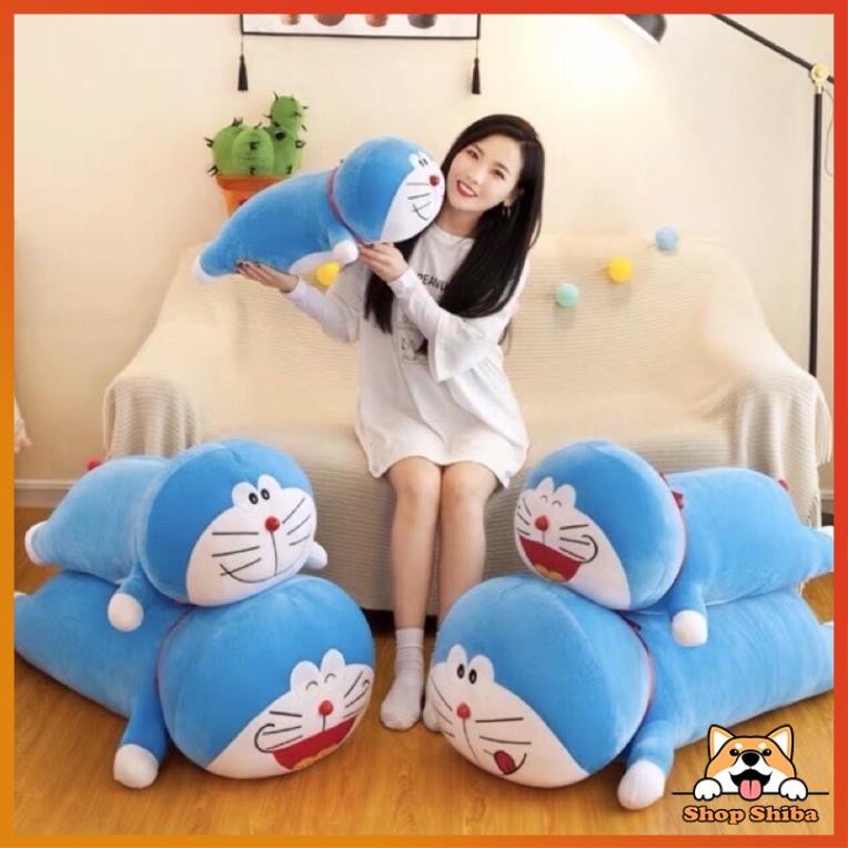 Gấu Bông Doraemon Ôm Dễ Thương 60cm - 100cm Vải Nhung Mềm Mịn