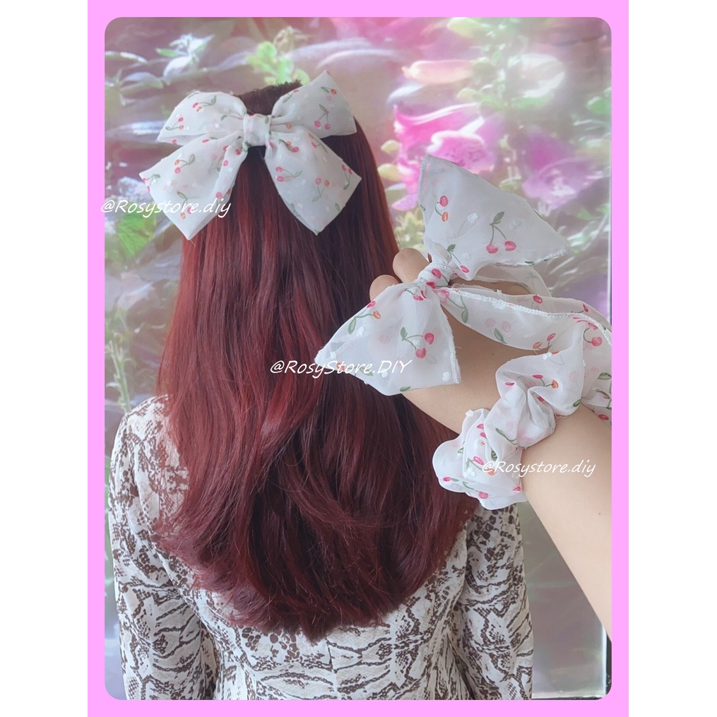 [Ảnh thật]CỘT TÓC VẢI SCRUNCHIES VOAN LỤA QUẢ CHERRY BI TIỂU THƯ - PHONG CÁCH ULZZANG PHỤ KIỆN THỜI TRANG NỮ GIÁ RẺ ĐẸP