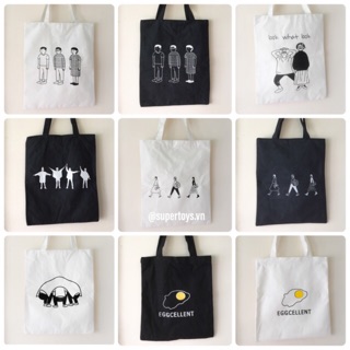 Túi Vải Đeo Vai Totebag Style Hàn Quốc - Có Khoá Kéo