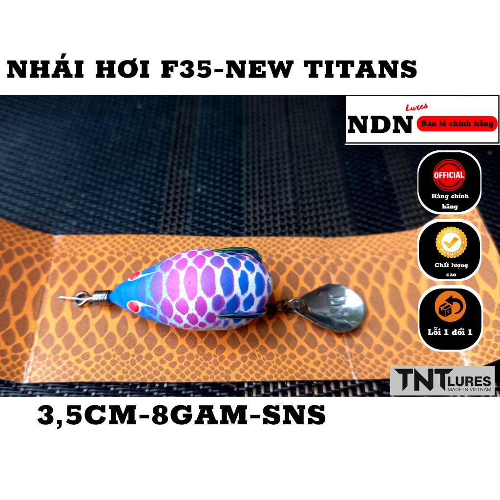 Mồi lure NHÁI HƠI F35 TNT Lures, mồi giả câu cá lóc 3,5cm-8gam-action chìm NEWS TITAN