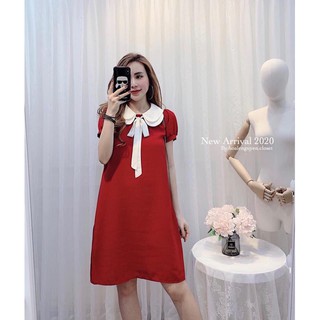 ⚡Flash Sale⚡VP01 Váy suông cổ sen kèm nơ 3 màu Hottrend