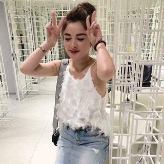 Áo 2 dây lông vũ