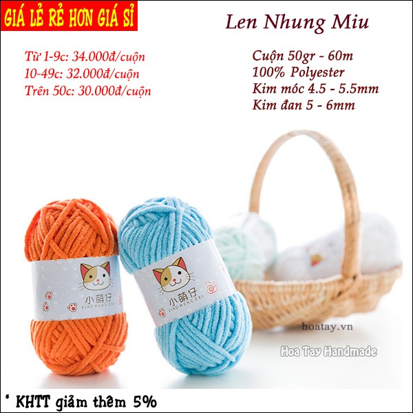 SALE BỎ MẪU - Len Nhung Miu Bảng màu từ 21 đến 31