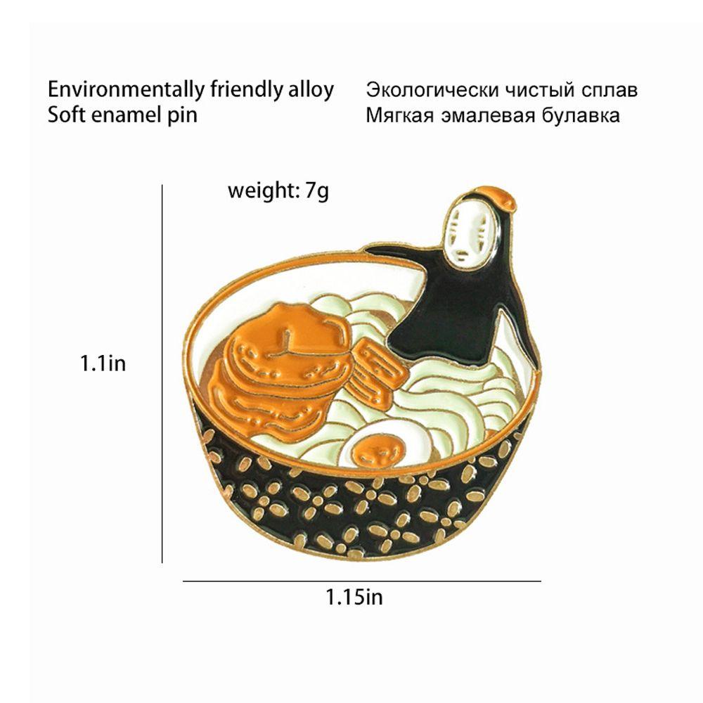 QQMALL Huy Hiệu Cài Áo Hình Mì Tonkotsu Ramen Hoạt Hình Tráng Men Bằng Hợp Kim Trang Trí Túi Xách Nữ
