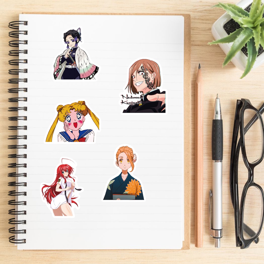 Bộ 50/25/10 Sticker Hoạt Hình Anime Trang Trí Laptop Vali Laptop Hành Lý Notebook