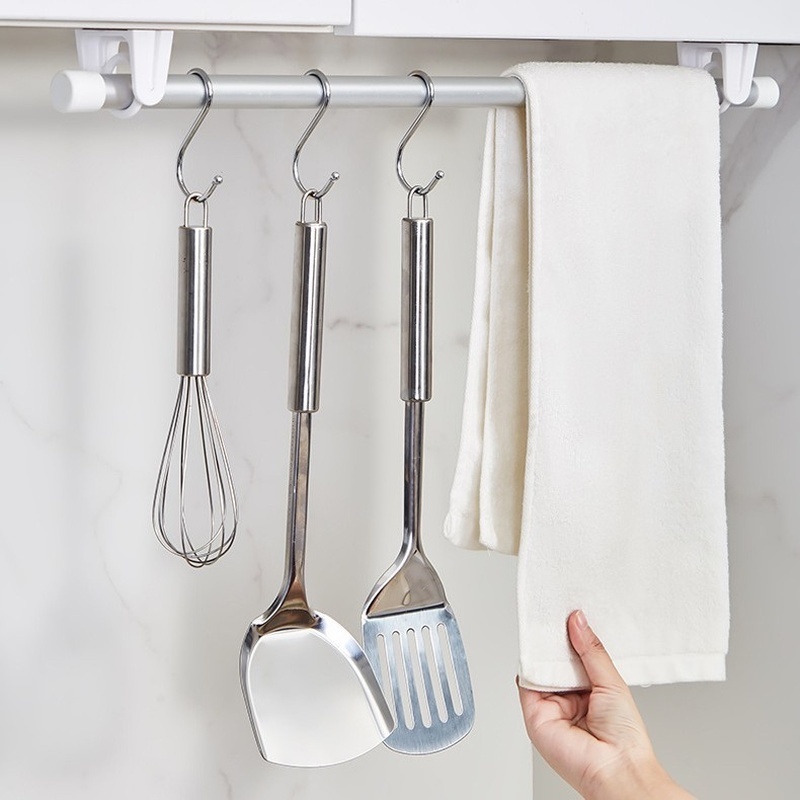 Set 2 Giá Đỡ Treo Rèm Hình Tam Giác Xoay 360 Độ Tự Dính Không Cần Đục Lỗ