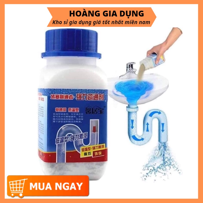 (Sỉ 12,5k) Bột Thông Tắc Cống Bồn Cầu Bồn Vệ Sinh Rửa Mặt Cực Mạnh Loại Lớn 260gram ZA02