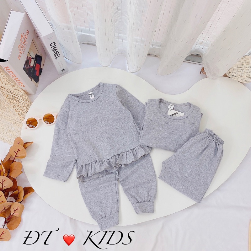 Set 2 bộ cotton dài tay cho bé  gái