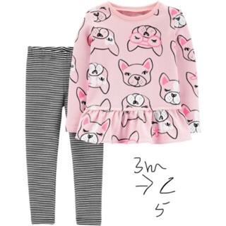 Sét áo váy peplum+ quần legging kẻ sọc3,6,9,12,18m