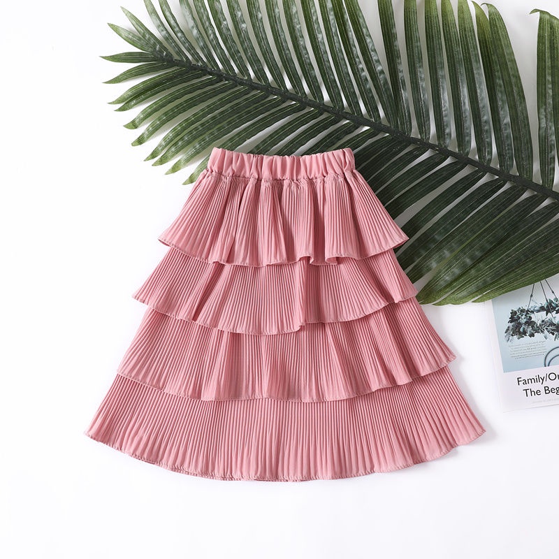 Chân Váy Chiffon Dài Trung Bình Họa Tiết Chấm Bi 6 Màu Tùy Chọn Phong Cách Phương Tây Mới Cho Bé Gái 3-15 Tuổi