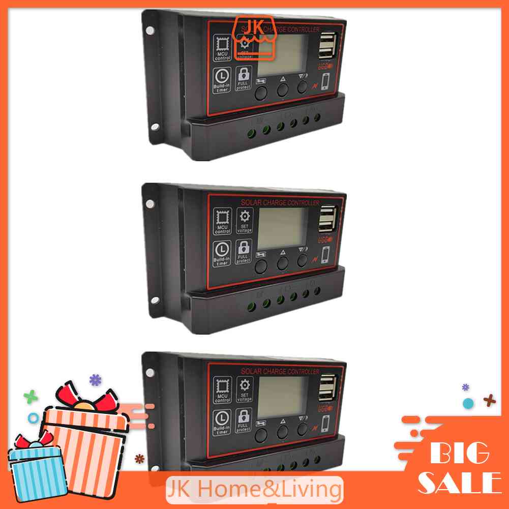 Bộ Điều Khiển Sạc Năng Lượng Mặt Trời 12V24V PWM Màn Hình LCD Lớn