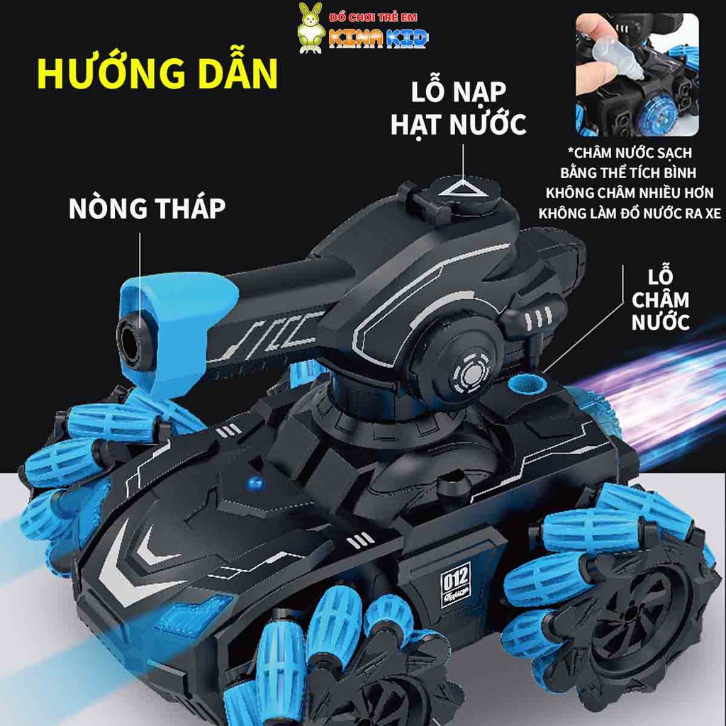 Xe Tăng Điều Khiển Từ Xa Gallop, Xoay 360 Độ, Phóng Hạt Nước, Phun sương, Sáng Đèn Và Phát Nhạc Vui Nhộn