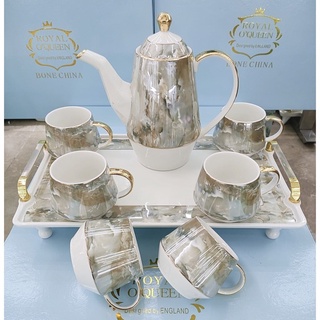 Bộ ấm chén sứ vân đá kèm khay 28-9-15
