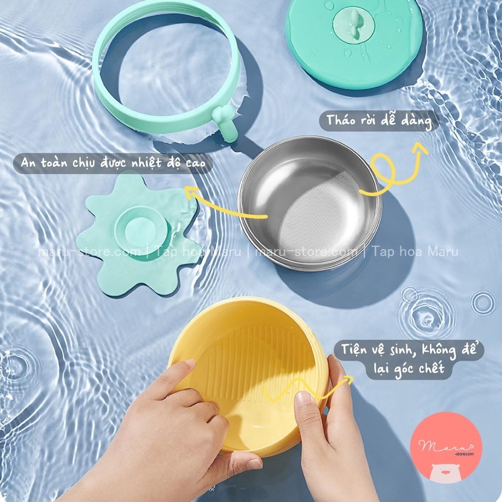 [Tặng yếm silicon] Bộ chén ăn giữ nhiệt inox 316 cao cấp KUB