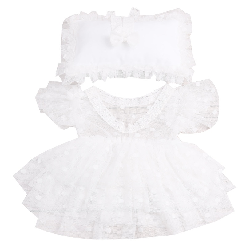 Set Đồ 3 Món Gồm Băng Đô + Đầm + Gối Dùng Làm Đạo Cụ Chụp Ảnh Cho Bé Gái