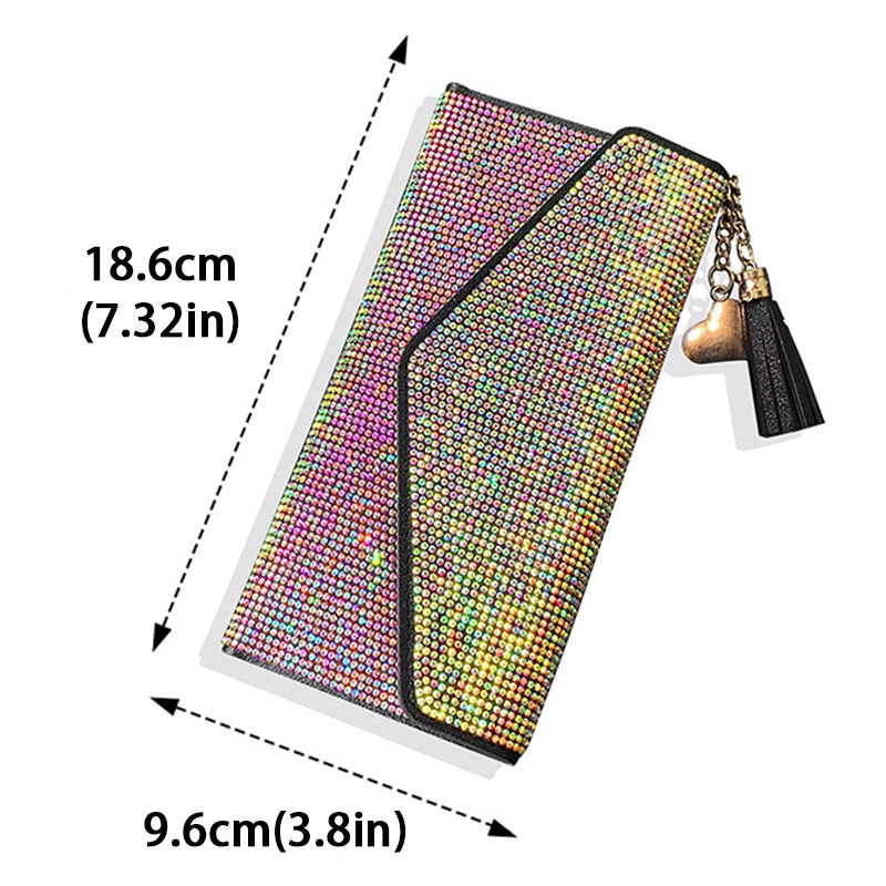 Ví SEAMETAL đựng thẻ ô tô bằng lái xe đính pha lê hai mặt