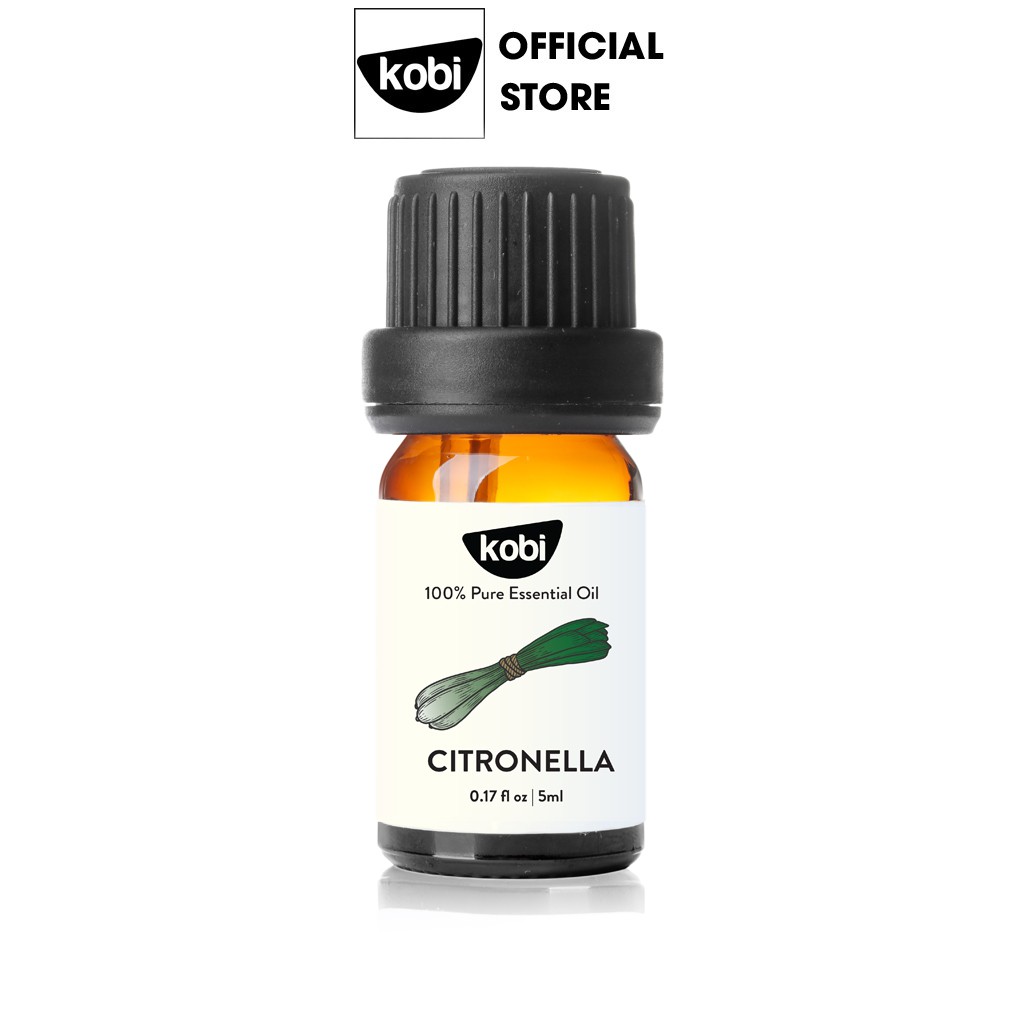 Tinh dầu Sả Java Kobi Citronella essential oil giúp khử mùi, thơm phòng, xua đuổi côn trùng hiệu quả - 5ml