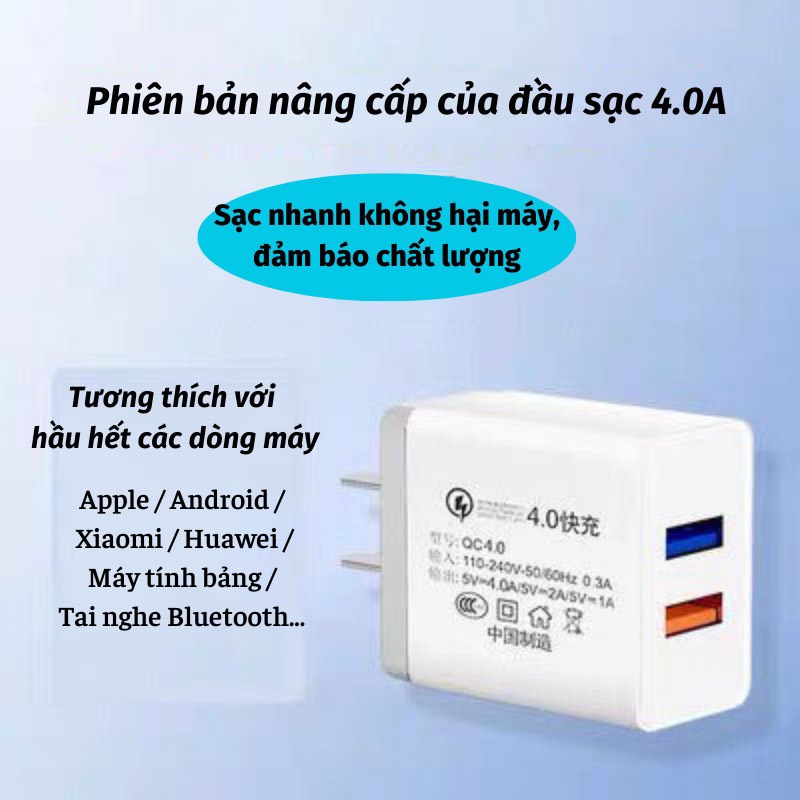 Củ Sạc Điện Thoại Củ Sạc Nhanh 2 Cổng Hỗ Trợ Sạc Nhanh Tiện Dụng Cho Nhiều Loại Máy Đèn Rọi Ray Asaki | BigBuy360 - bigbuy360.vn