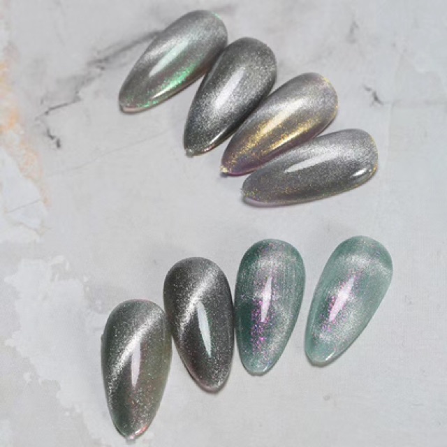 Bột trang gương mắt mèo kim cương trang trí nail