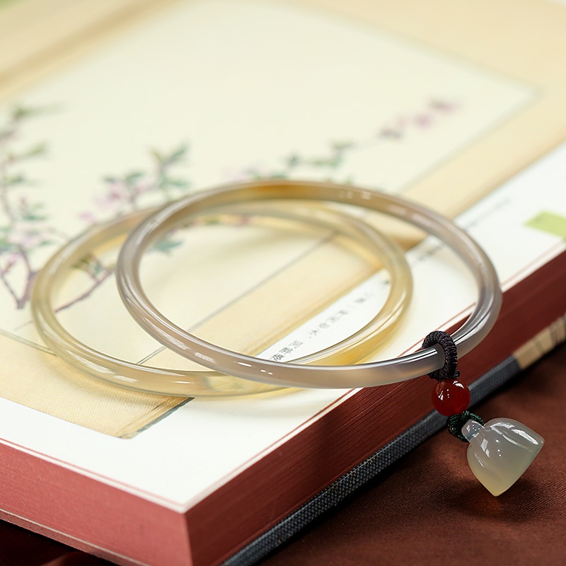 [Hàng Mới Về] Mặt Trang Sức Nhẫn Màu Xám Đá Canxedony