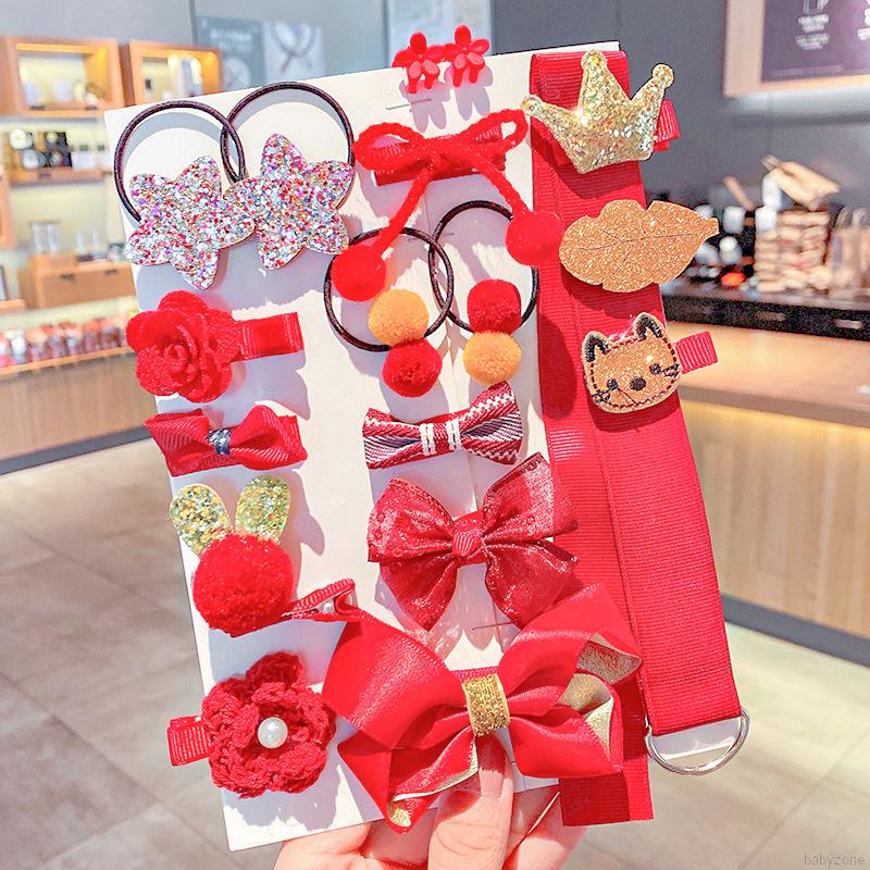 Bộ 18 cái kẹp tóc hình nơ đáng yêu cho bé gái