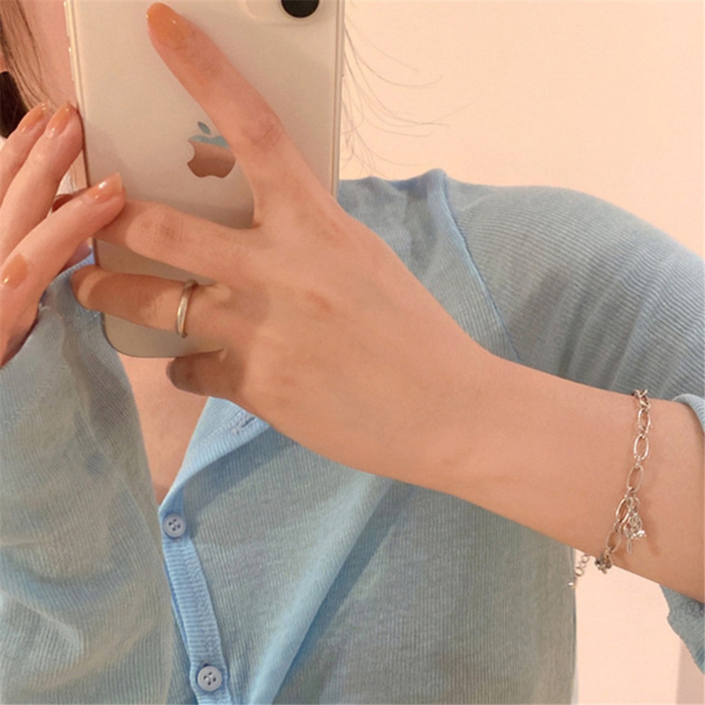 Vòng Tay Bạc Thiết Kế Hình Hoa Hồng Thời Trang