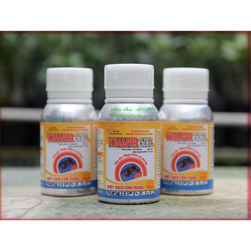 Diệt muỗi vằn, côn trùng An toàn trong nhà và ngoài vườn Permethrin Kinaper 50EC , chai nhôm 100ml, nhúng mùng màn