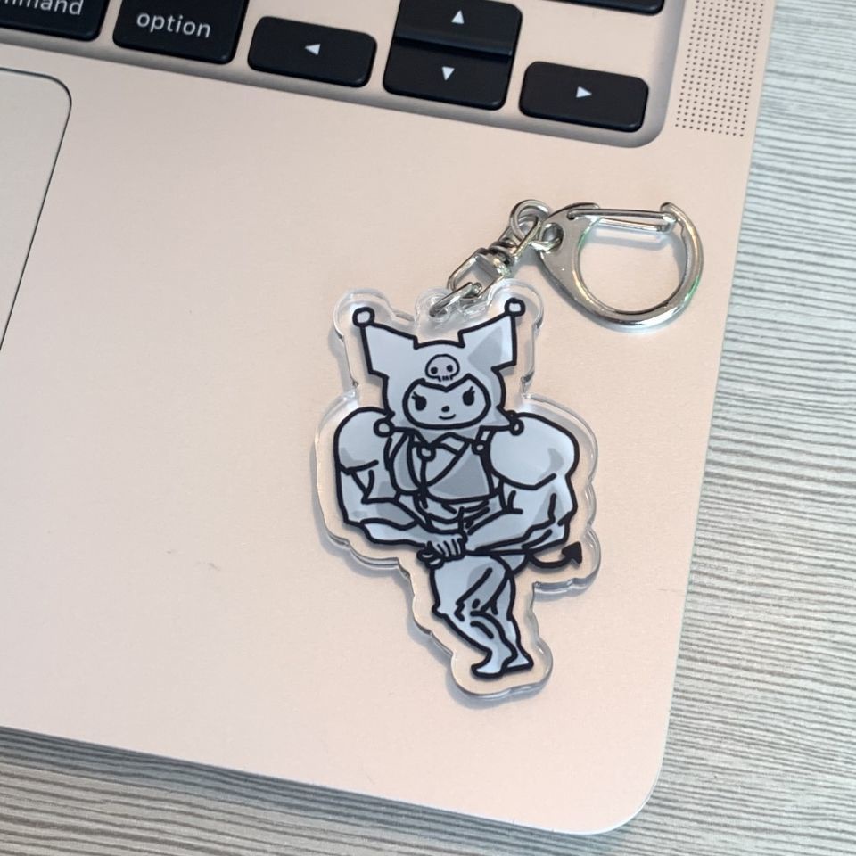 Móc khóa hình nhân vật Macho Melody Kuromi Cinnamon Sanrio luyện tập cơ bắp