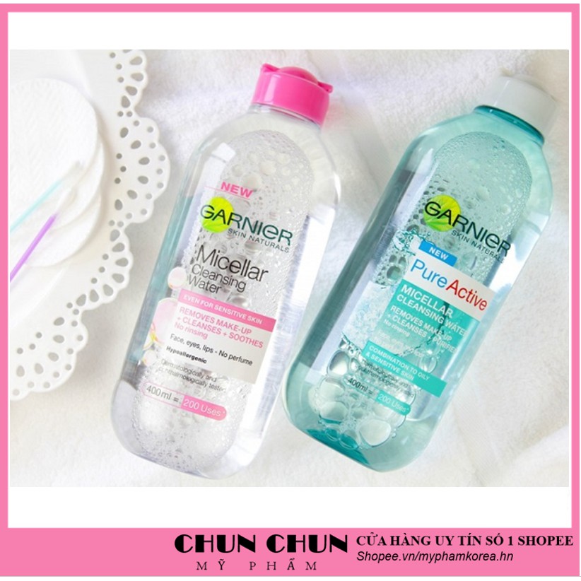 [Hàng Auth Hàn Quốc] Nước Tẩy Trang - Dầu Tẩy Trang Garnier Micellar cleansing water Pháp 400ml [ Cam Kết Chính Hãng]