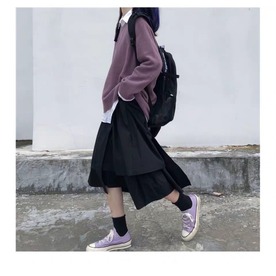 💋 Chân Váy Dài Chữ A Ulzzang Siêu Hot 2 Màu Đen - Trắng Cho Giới Trẻ Zuca Shop | BigBuy360 - bigbuy360.vn