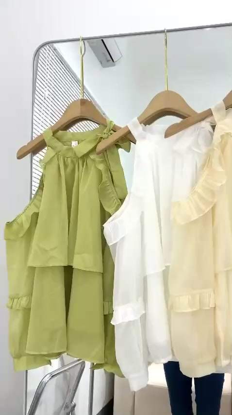 Áo Tơ Óng Nhũ Hở Vai Hàng 2 Lớp Tay Dài 3 Màu Có Ảnh Thật Kèm Video | BigBuy360 - bigbuy360.vn