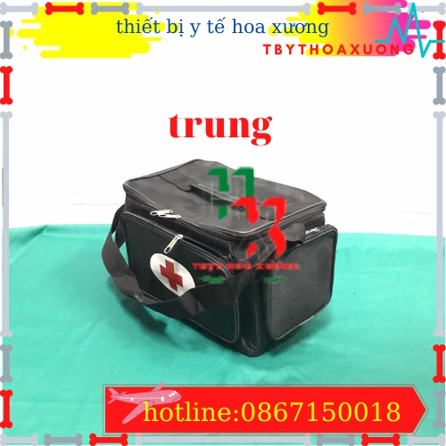 Túi Cứu Thương Cỡ Trung 30x20x22cm - Túi Y Tế ( Màu Đen)