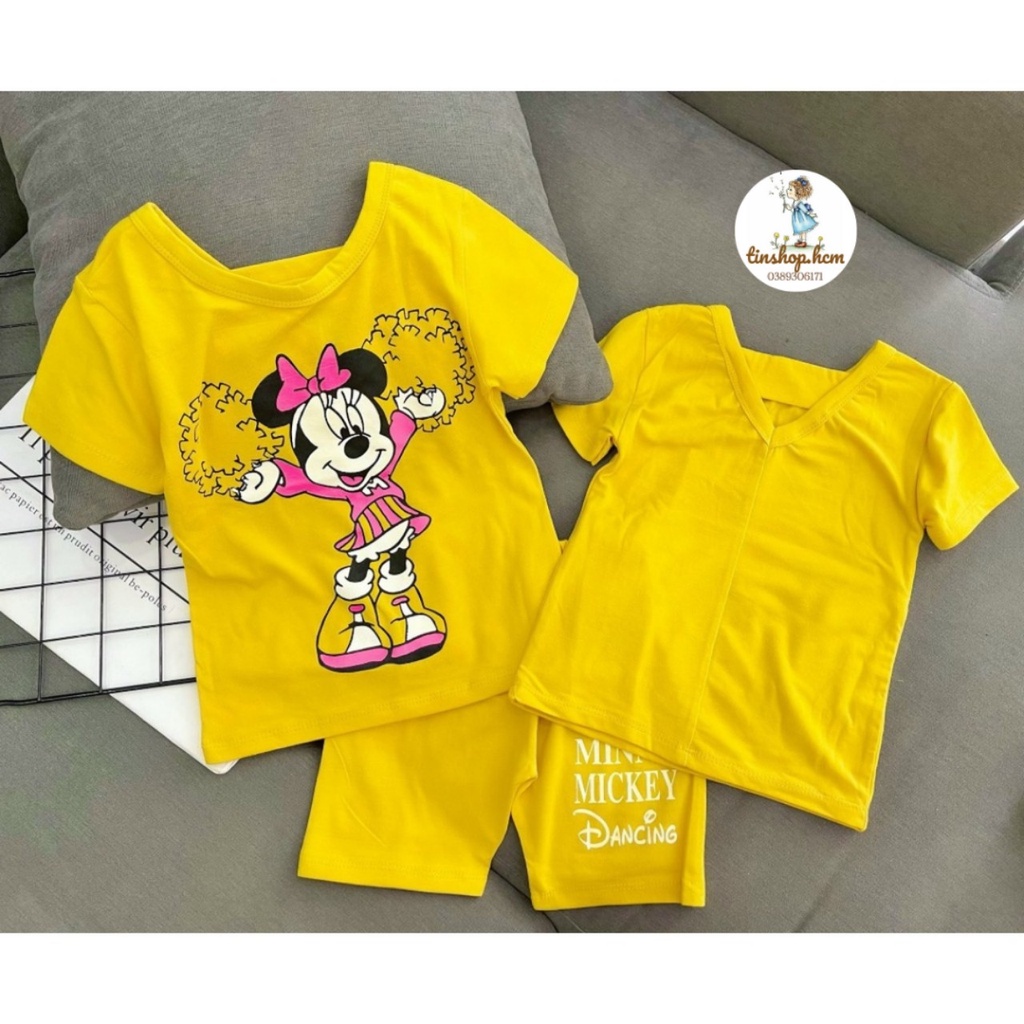 Bộ ngố bé gái mùa hè size đại thun cotton 4 chiều, mềm mát - đồ bộ bé gái mặc mát  A67